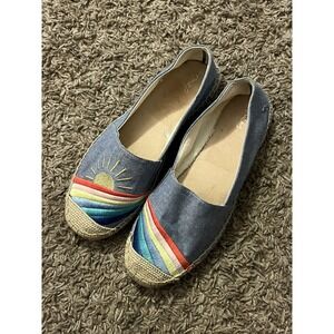 Joules‎ Women's Shelbury Espadrille Rainbow & Sun Shoes Sz 9-9.5 (10" Long) VGC!